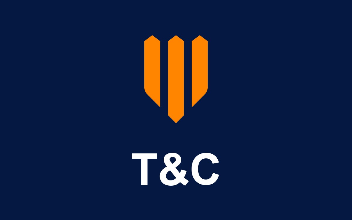 Escudo laranja e assinatura T&C